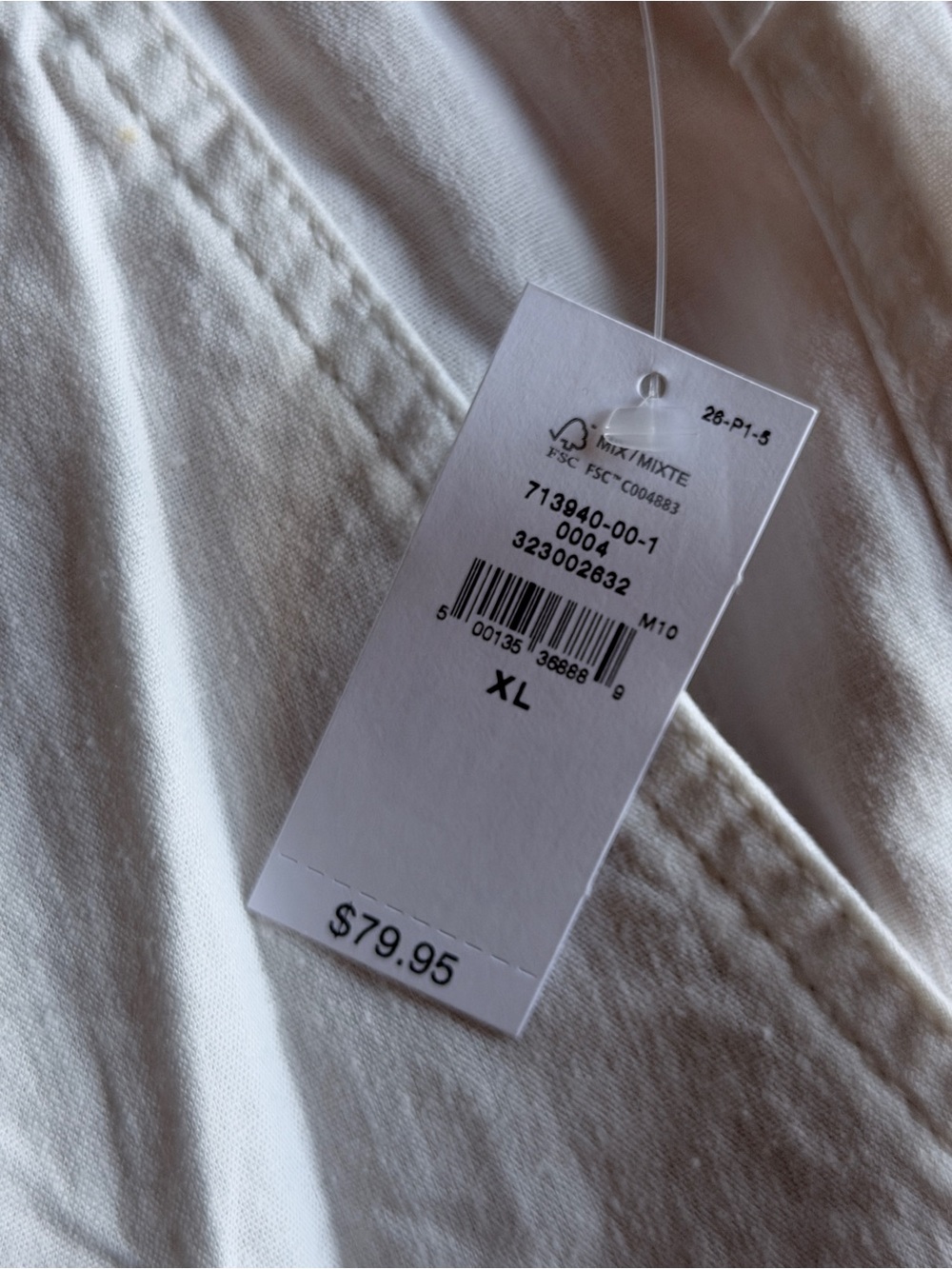 NWT Mid-Rise Linen-Blend Easy Barrel Pant by Gap XL White - Picture 5 of 9